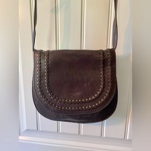 Tignanello Boho Leather Crossbody Saddle Bag Purse with RFID